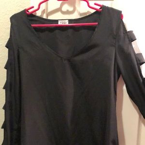 Black Tobi Dress with ladder sleeve